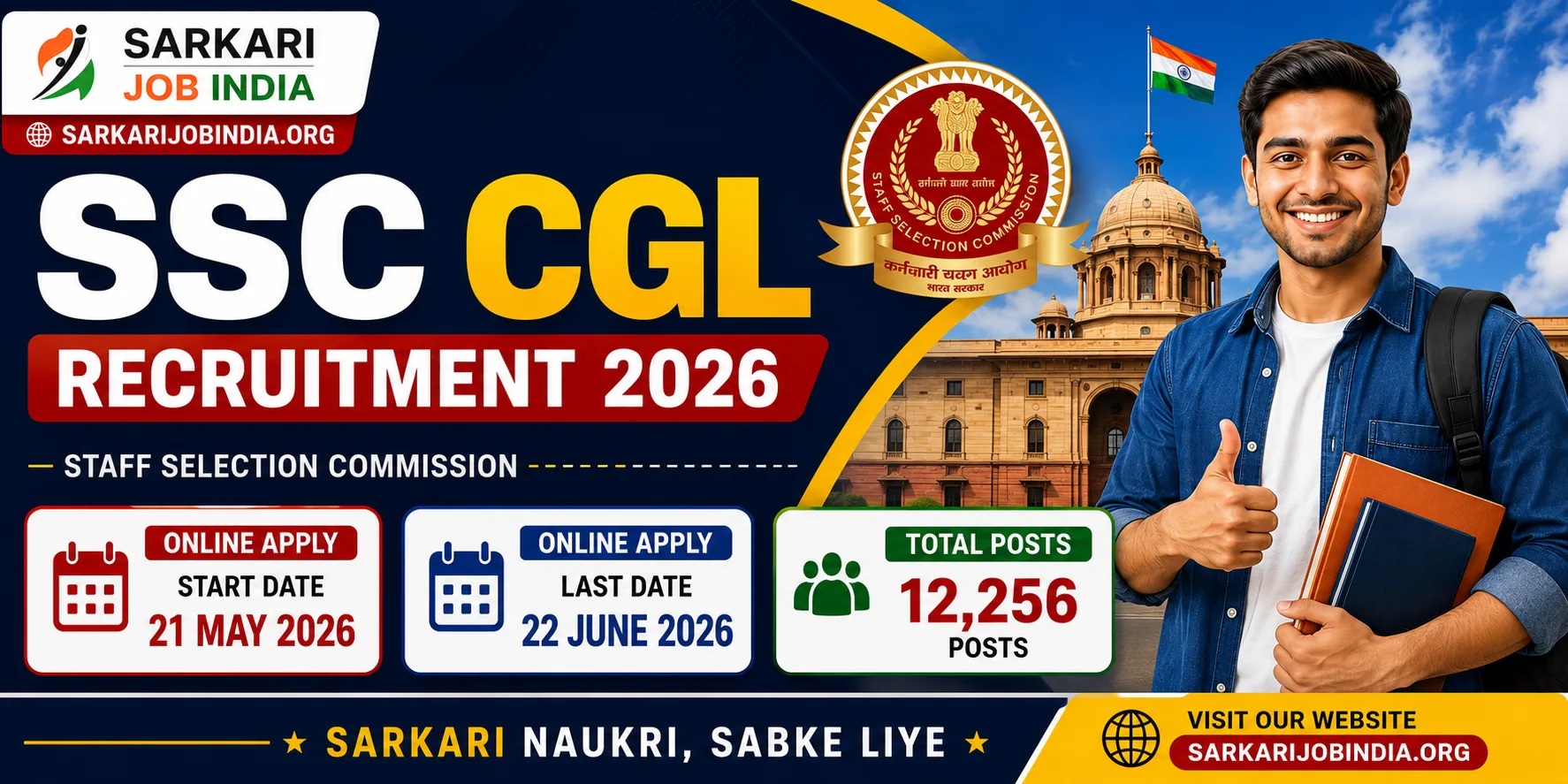 SSC CGL Recruitment 2026: Apply Online for 12,256 Posts
