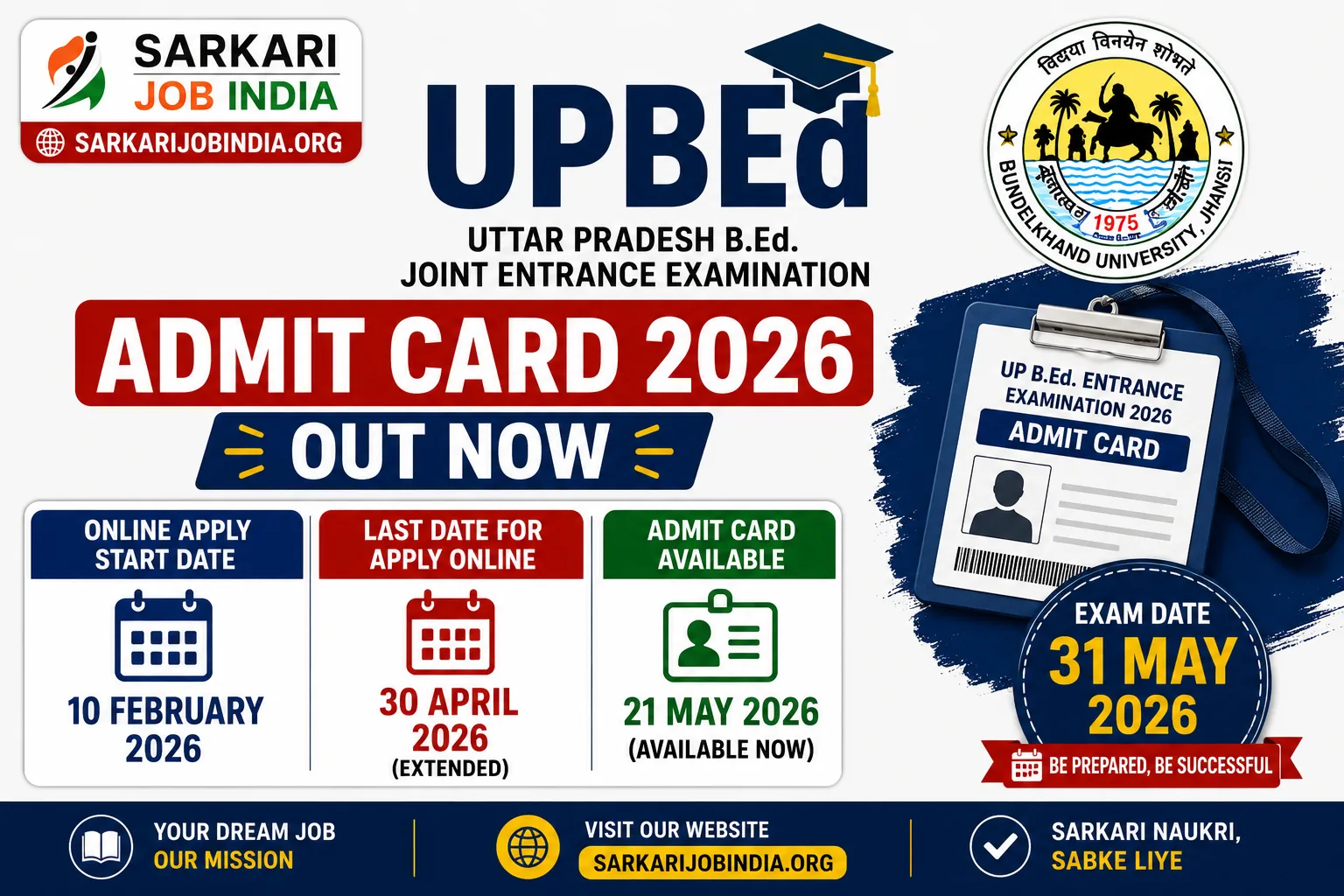 UP B.Ed. Admit Card 2026 Released - Download Now