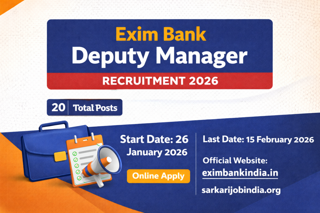 Exim Bank Deputy Manager Recruitment 2026