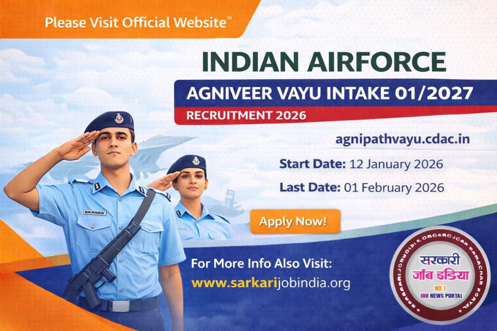 Indian Airforce Agniveer Vayu Intake 012027 Online Form