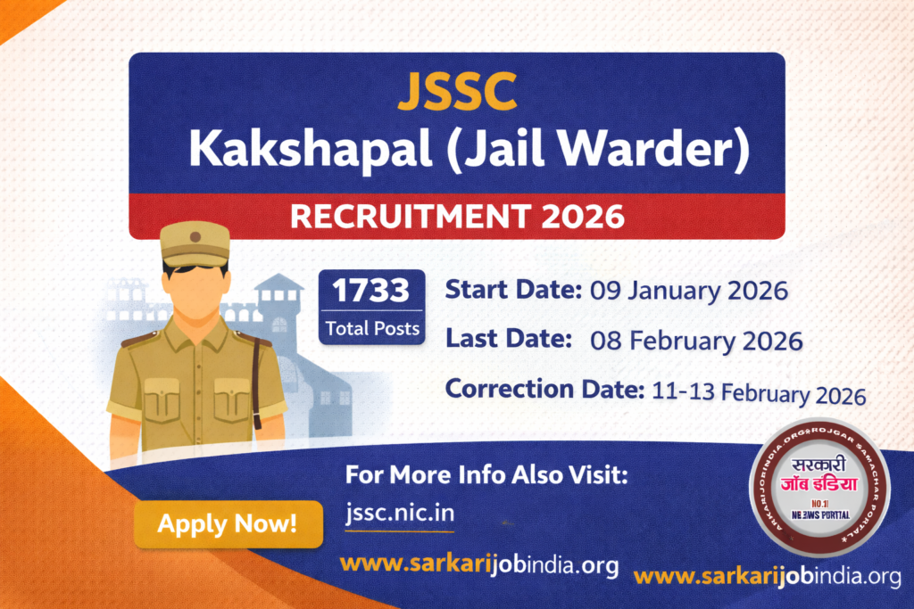 JSSC Kakshapal (Jail Warder) Recruitment 2026