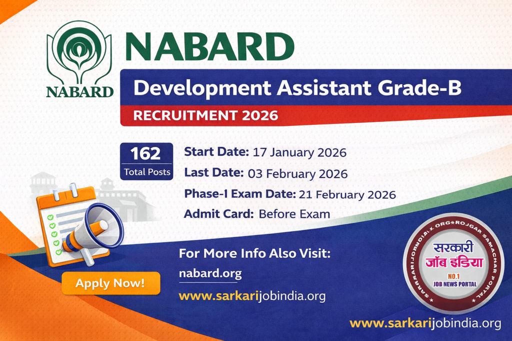 NABARD Development Assistant Grade-B Recruitment 2026