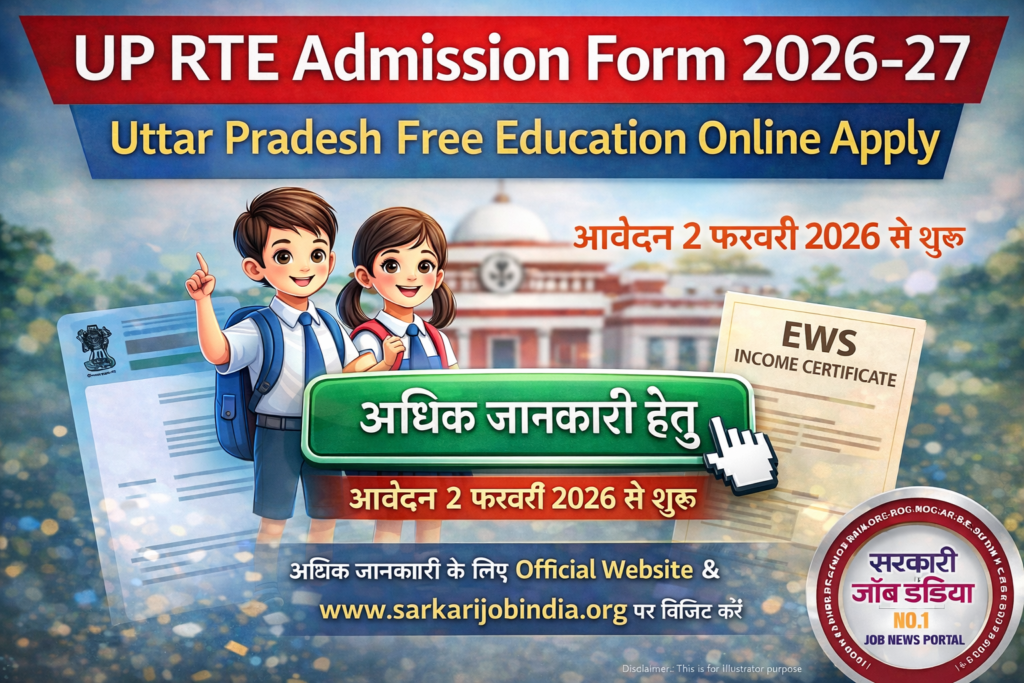 UP RTE Admission Form 2026–27 Uttar Pradesh Free Education Online Apply